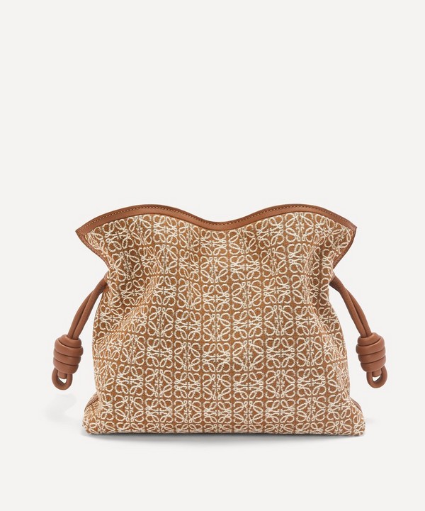 Loewe - Flamenco Anagram Jacquard and Leather Clutch Bag image number null