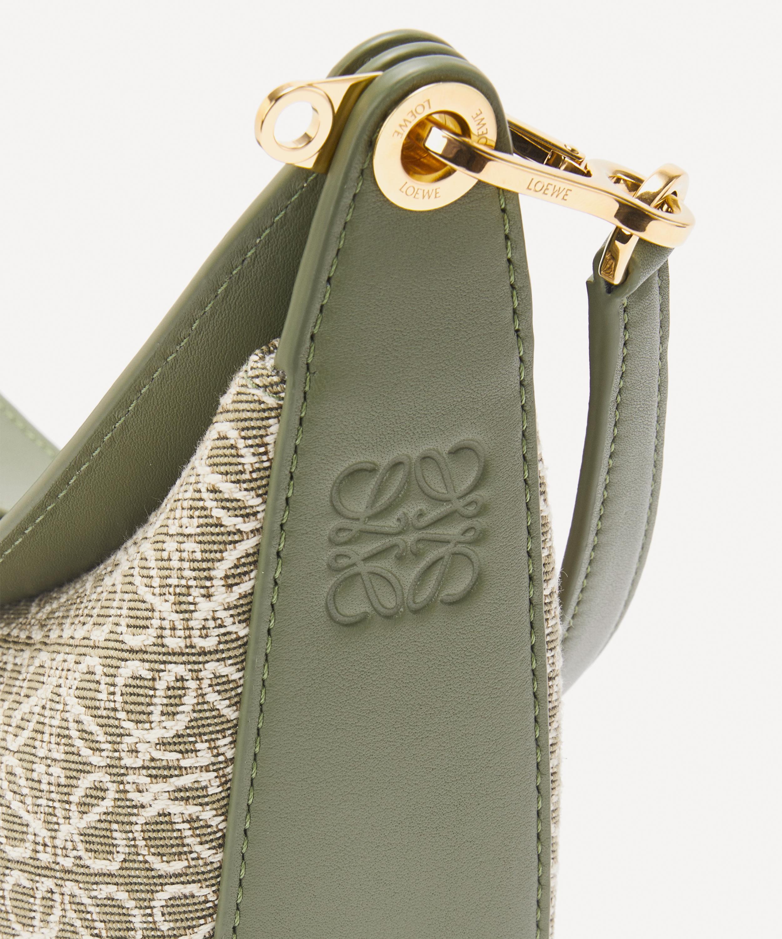 Anagram cut-out crossbody in classic calfskin and canvas Olive - LOEWE