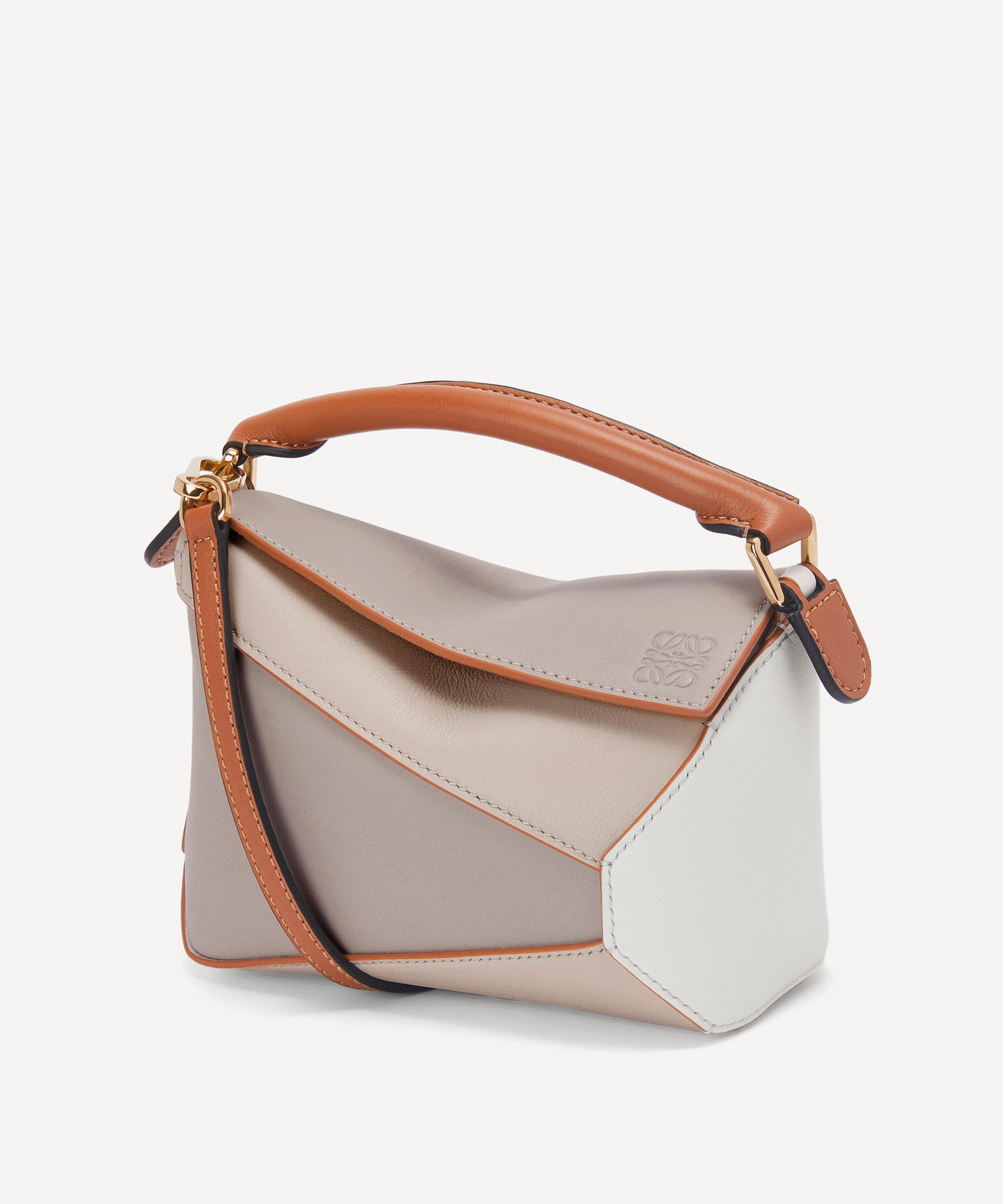 Loewe Puzzle Edge Mini Leather Shoulder Bag in Brown