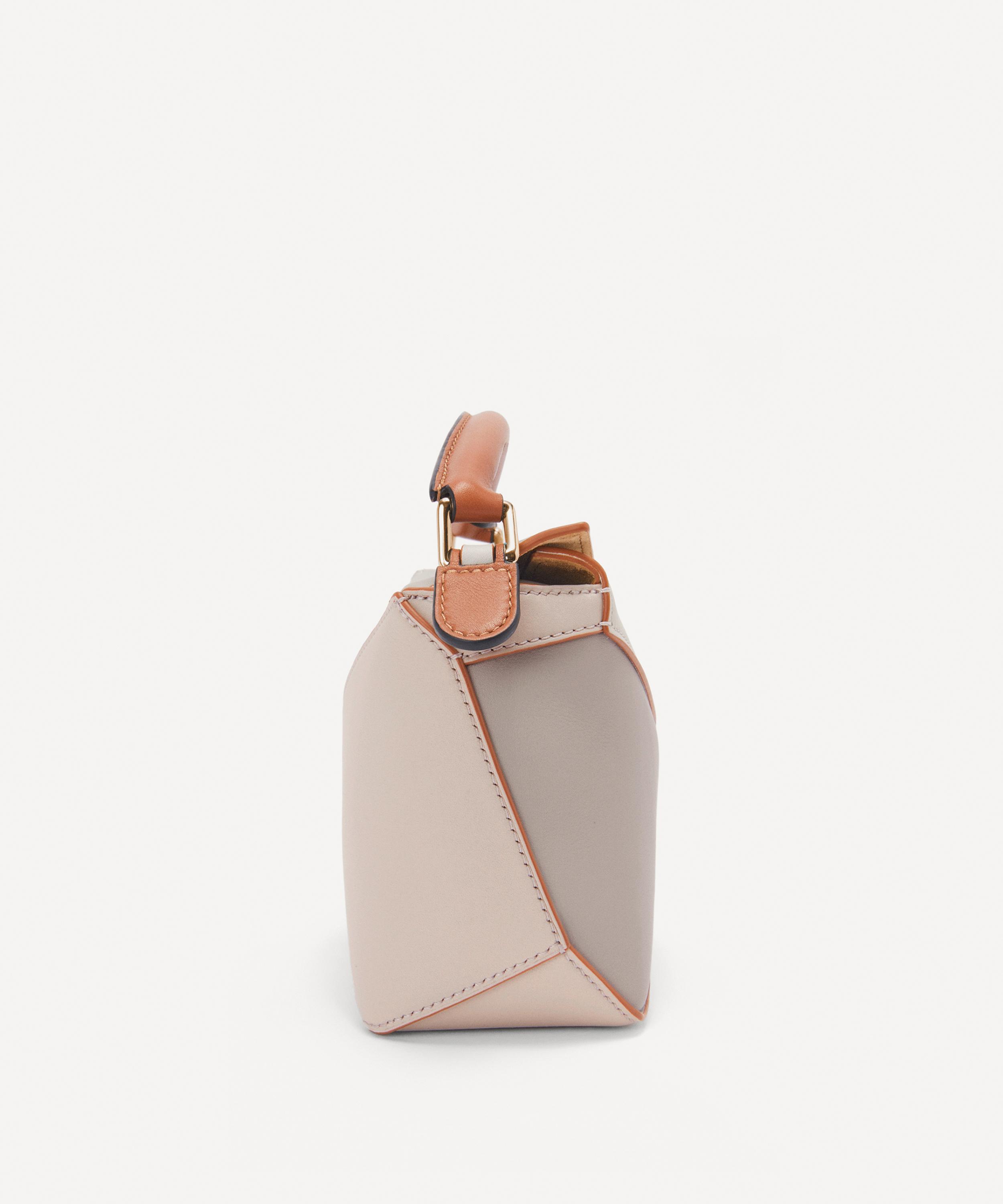 Puzzle Small Leather Shoulder Bag in Pink - Loewe