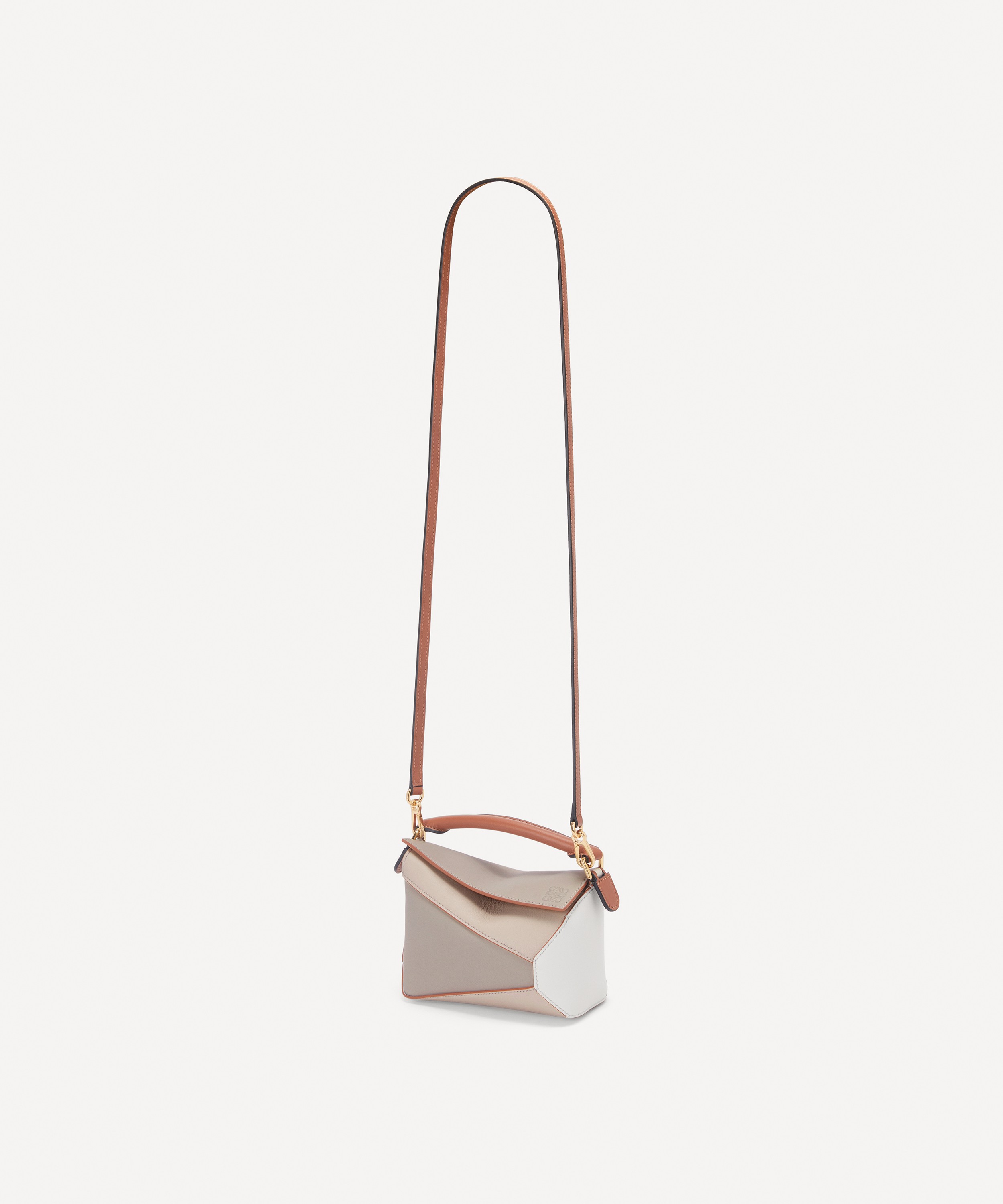 Loewe - Mini Puzzle Tan & Medium Pink Crossbody Bag