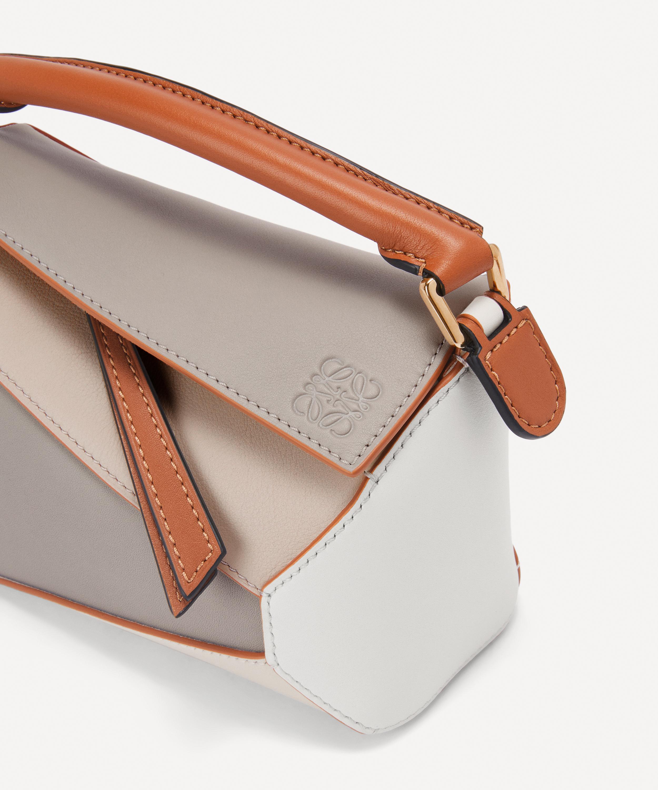 Puzzle Edge Small Leather Shoulder Bag in Brown - Loewe