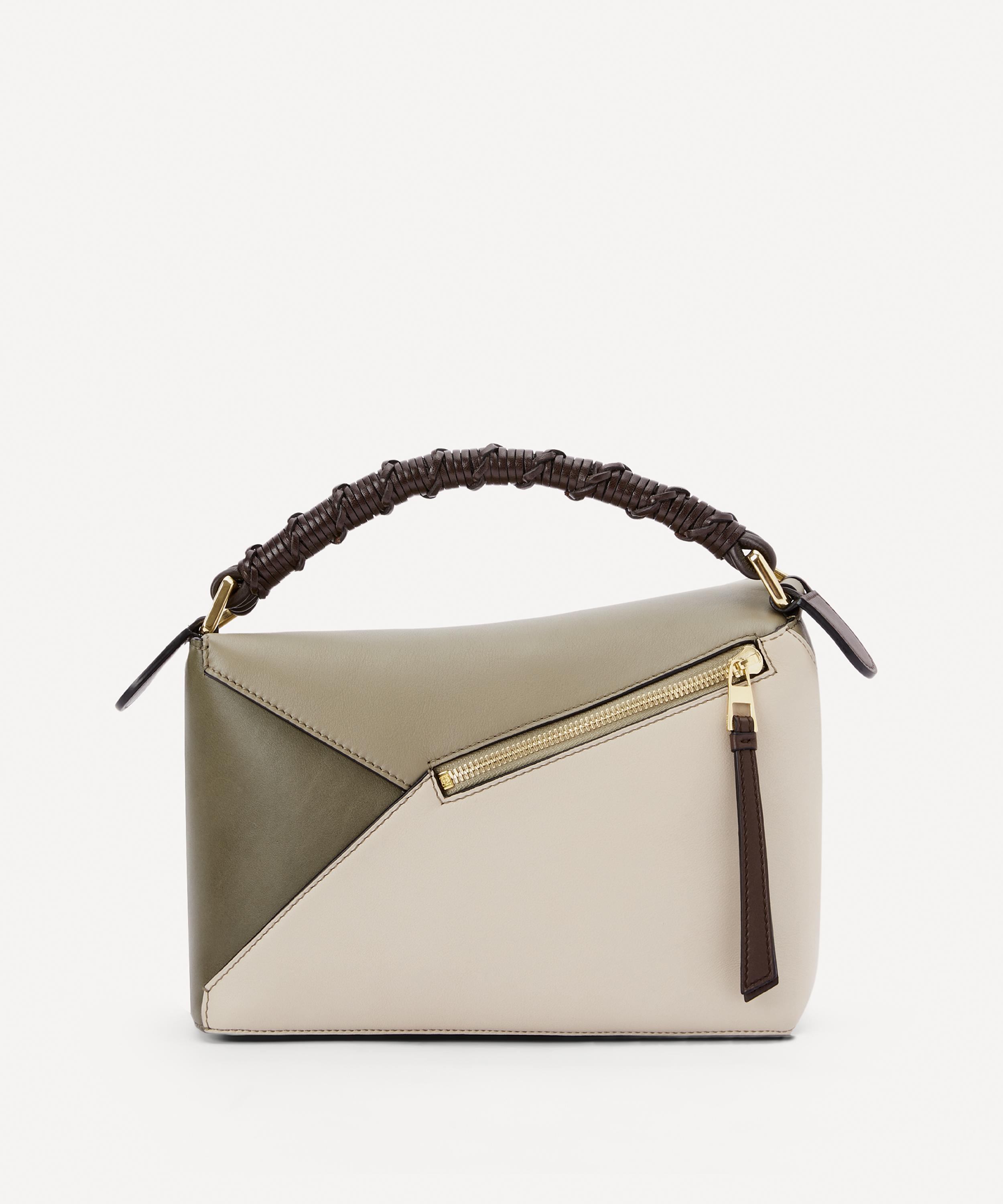 Puzzle Edge Leather Shoulder Bag in Black - Loewe