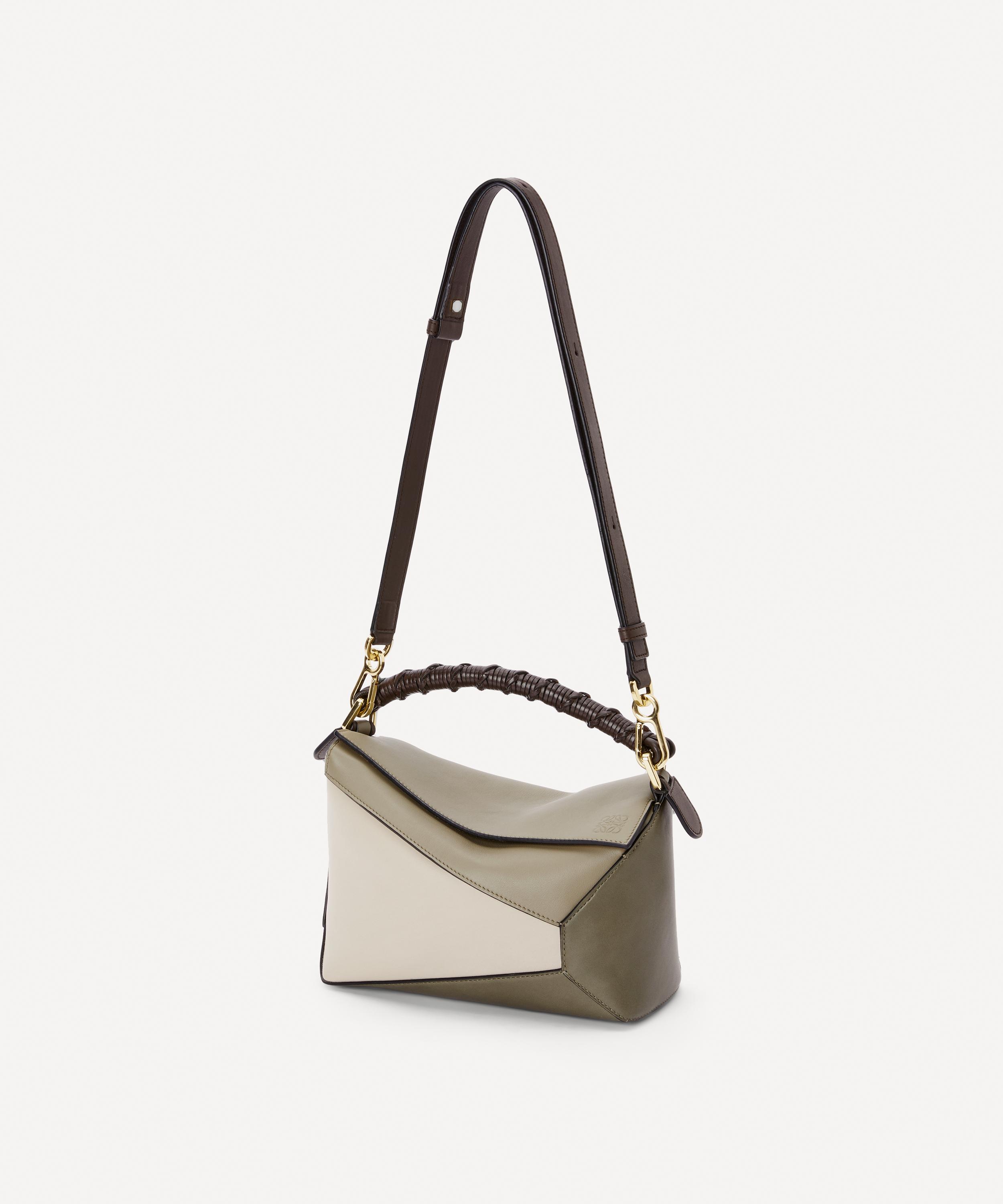 Puzzle Large Leather Shoulder Bag in Grey - Loewe