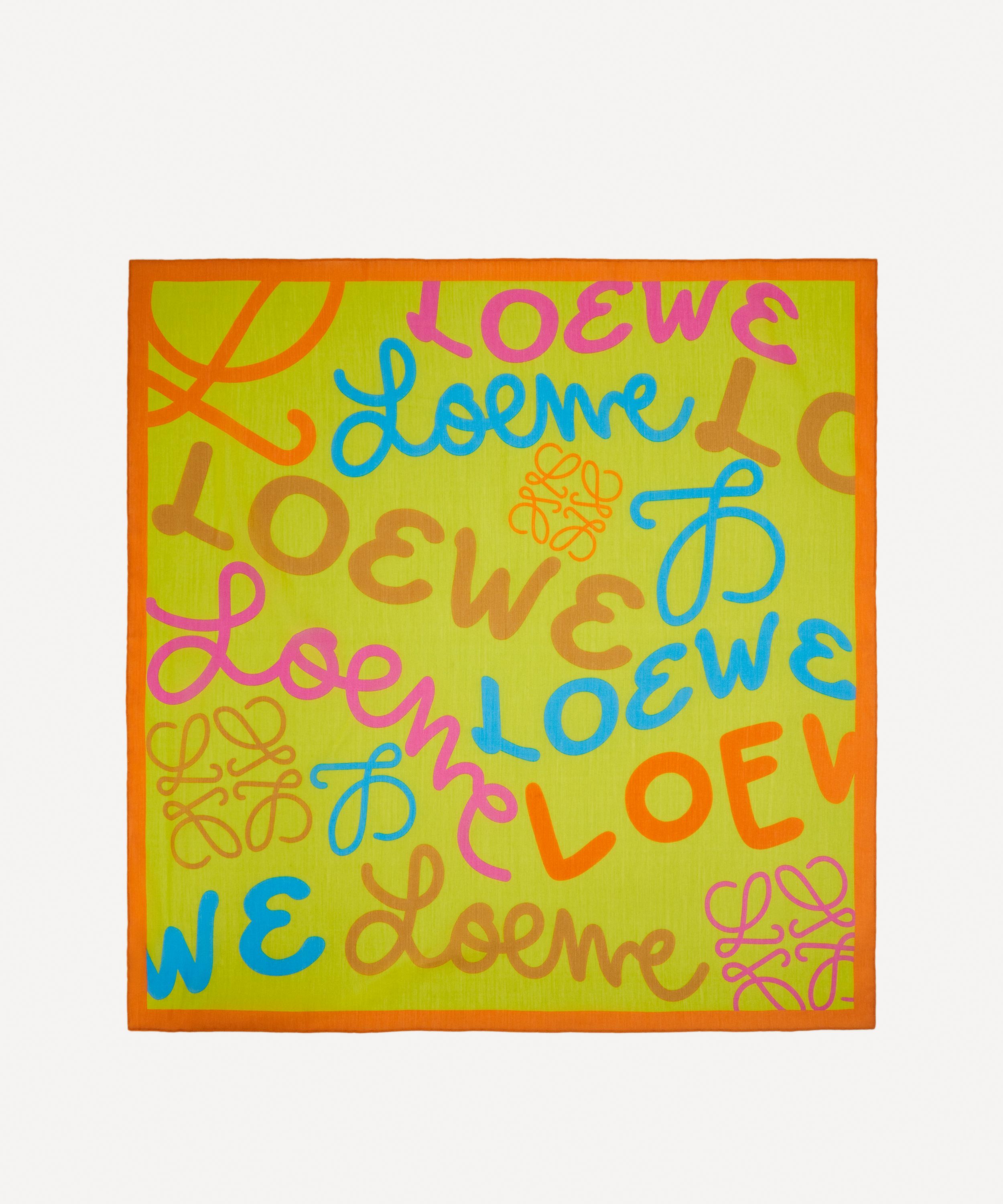 Loewe - Cotton-Silk Square Logo Scarf image number 0