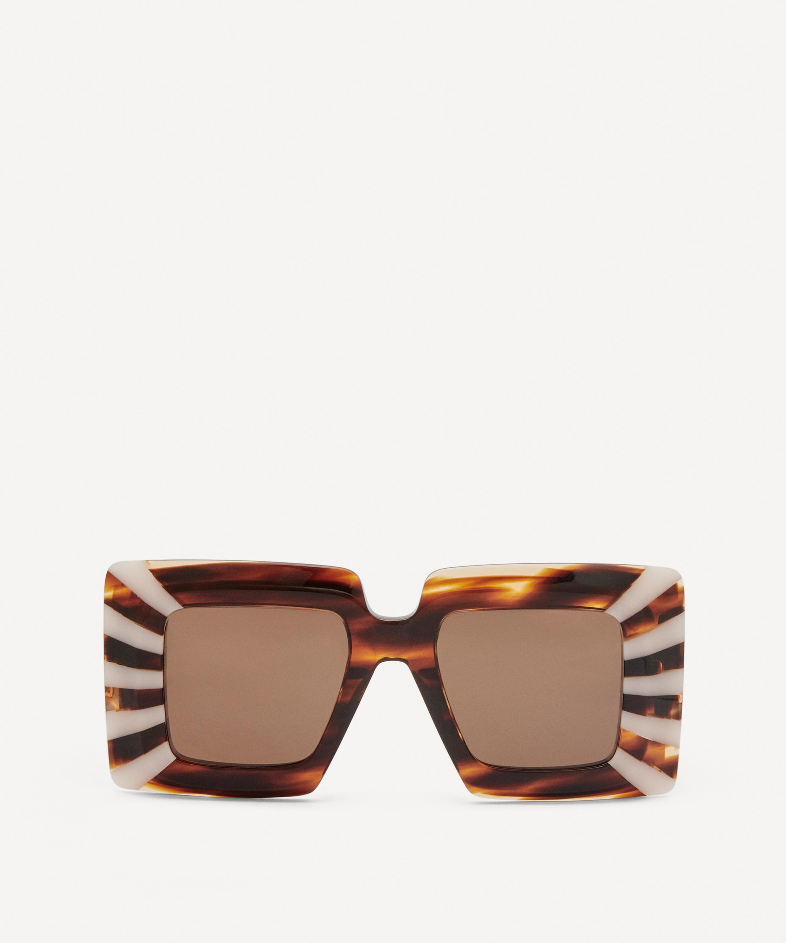 サングラス LOEWE CREAM ACETATE SUNGLASSES LOEWE EYEWEAR Oversized square-frame acetate sunglasses