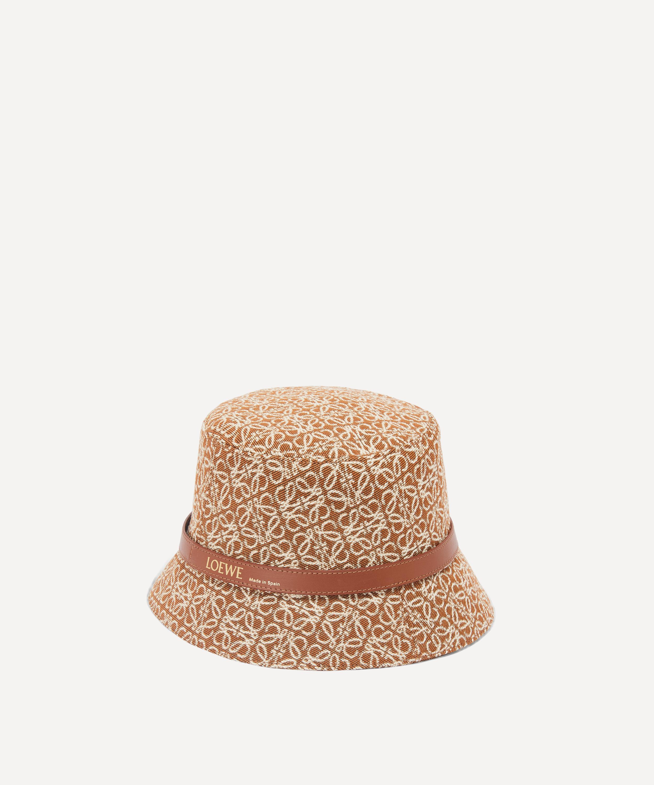 LOEWE - Luxury Bucket Hat In Raffia And Calfskin For Women for Women