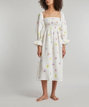 Sleeper - Atlanta Pansies Print Linen Midi-Dress image number 2