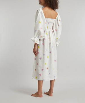 Sleeper - Atlanta Pansies Print Linen Midi-Dress image number 3