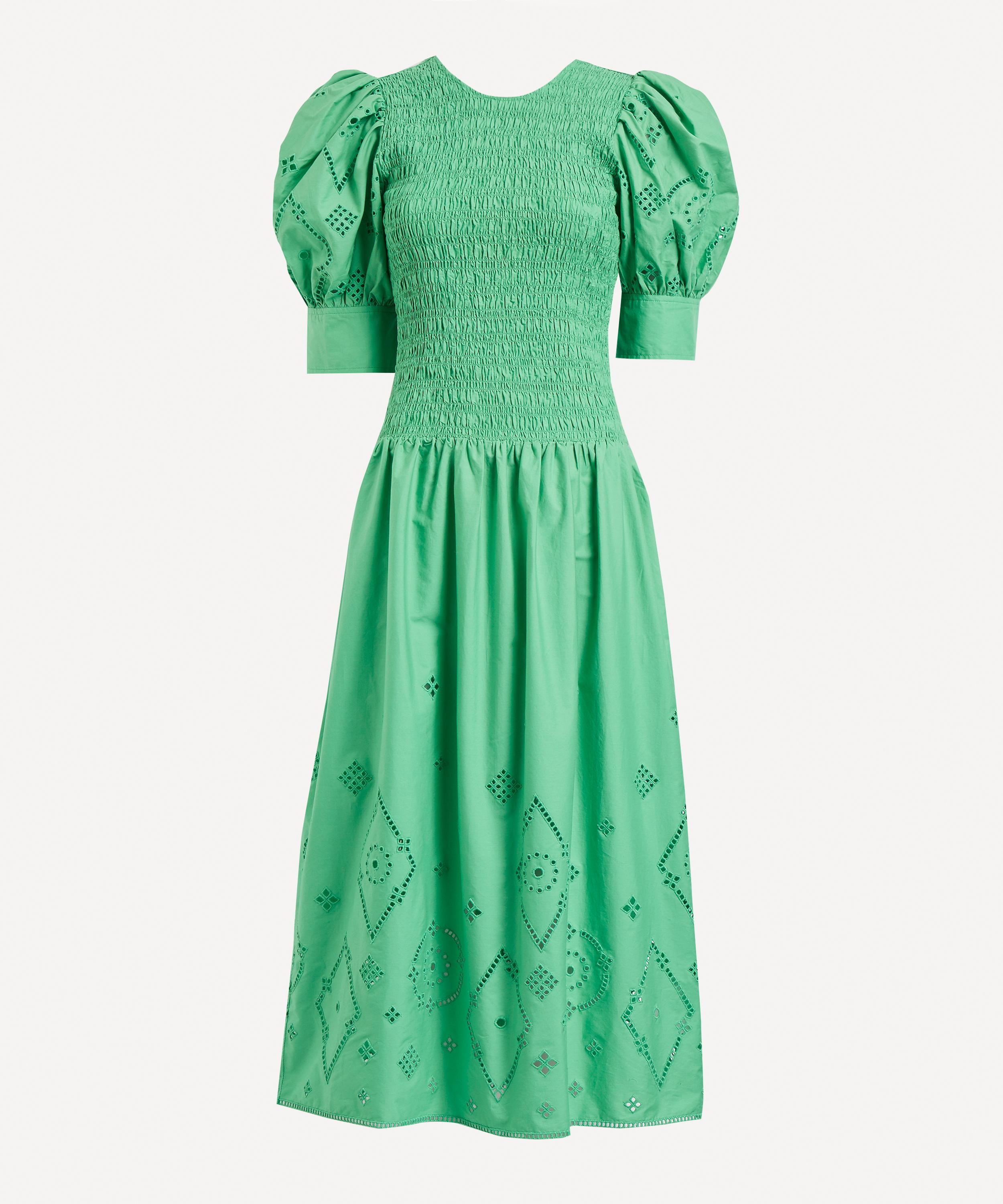 Ganni - Broderie Anglaise Midi-Dress image number 0