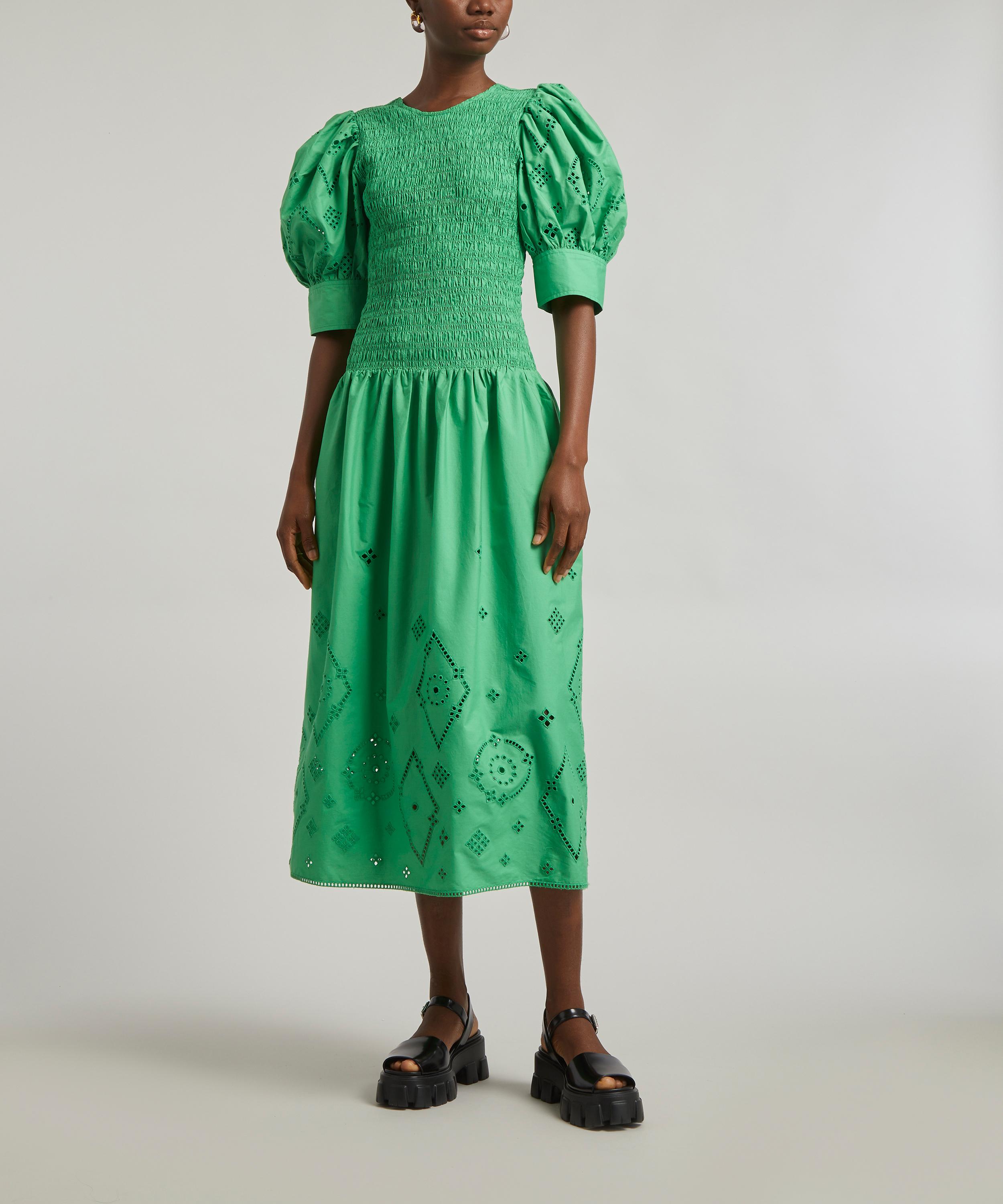 Ganni - Broderie Anglaise Midi-Dress image number 2