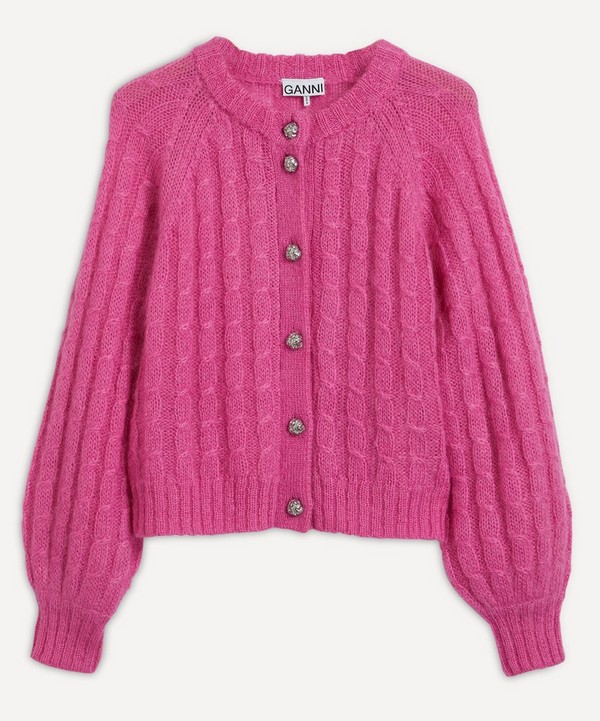 Ganni - Mohair Cable-Knit Cardigan image number null