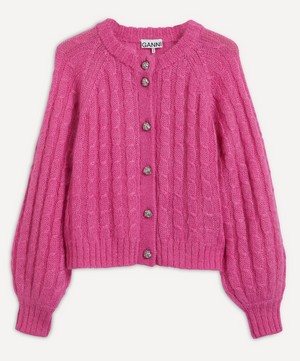 Ganni - Mohair Cable-Knit Cardigan image number 0