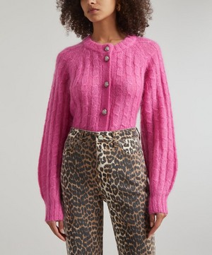 Ganni - Mohair Cable-Knit Cardigan image number 2