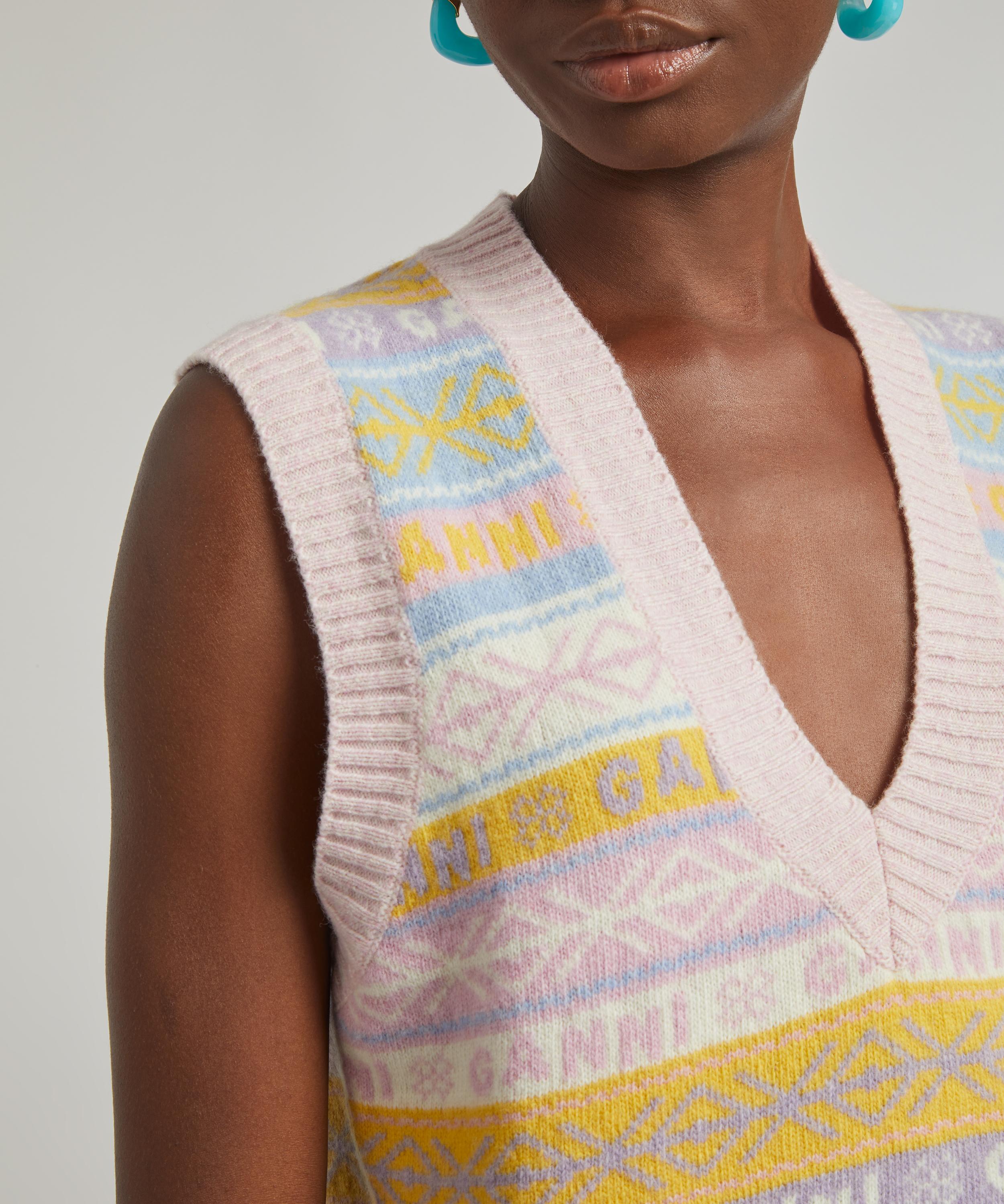 Ganni - Logo V-neck Vest image number 4