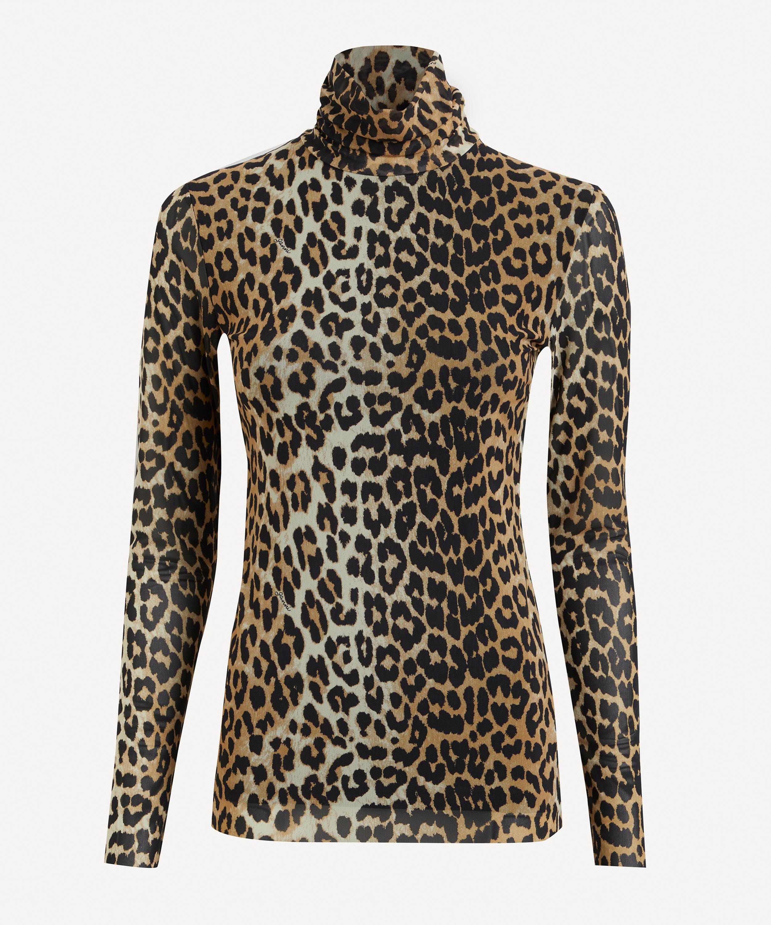 cheetah print mesh top