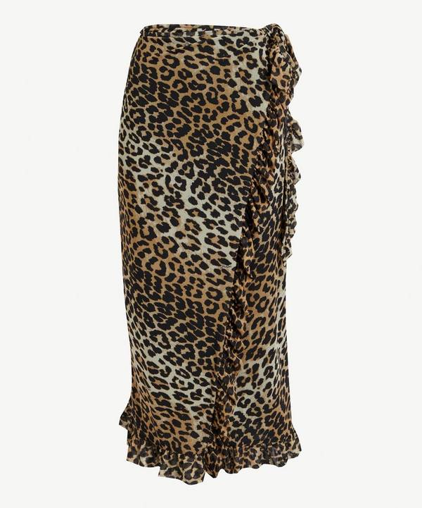 Ganni - Leopard Print Mesh Midi-Skirt image number 0