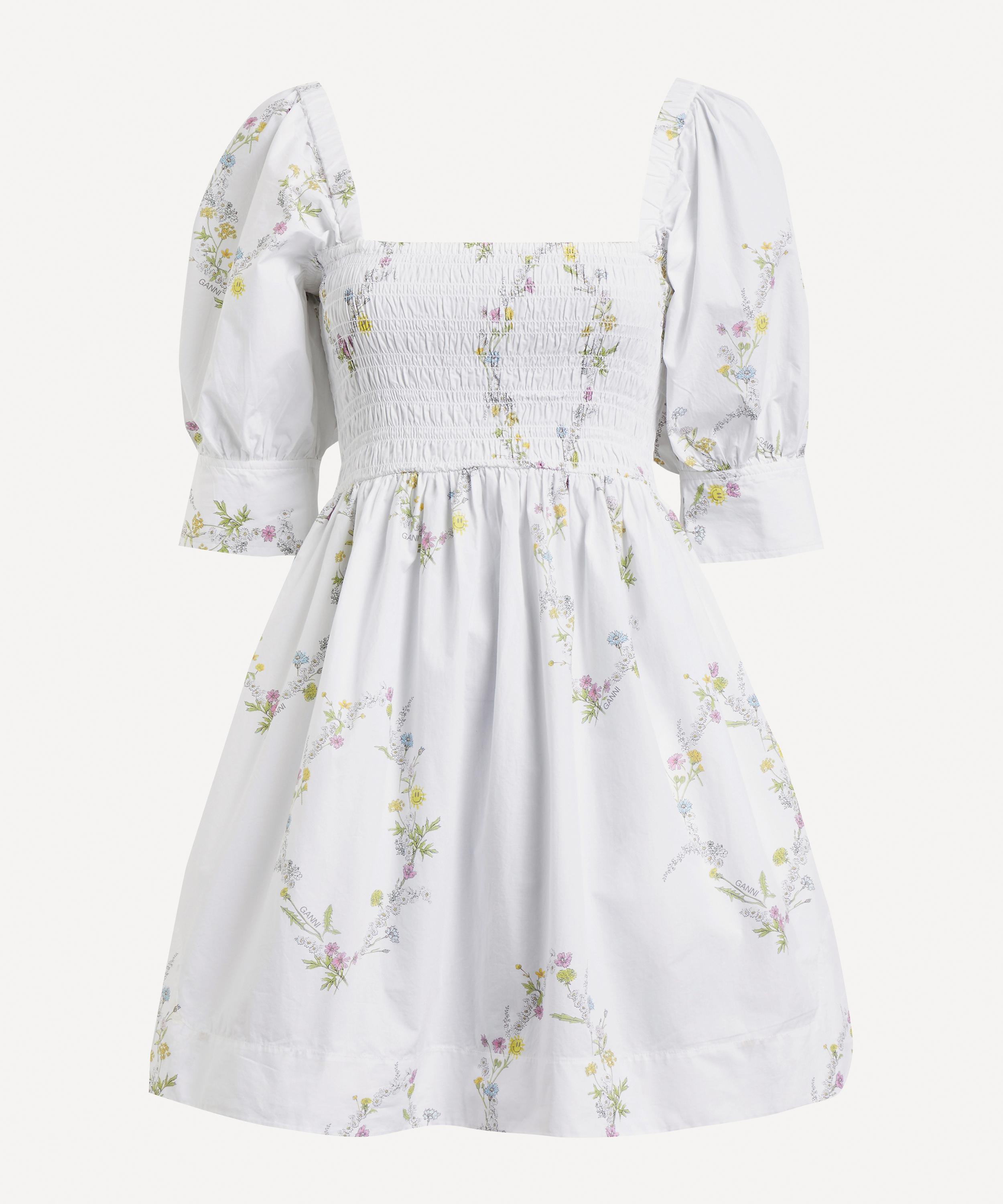 Ganni - Floral Printed Poplin Mini-Dress image number 0