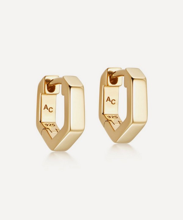 Astley Clarke - 18ct Gold-Plated Vermeil Silver Mini Deco Huggie Hoop Earrings image number null
