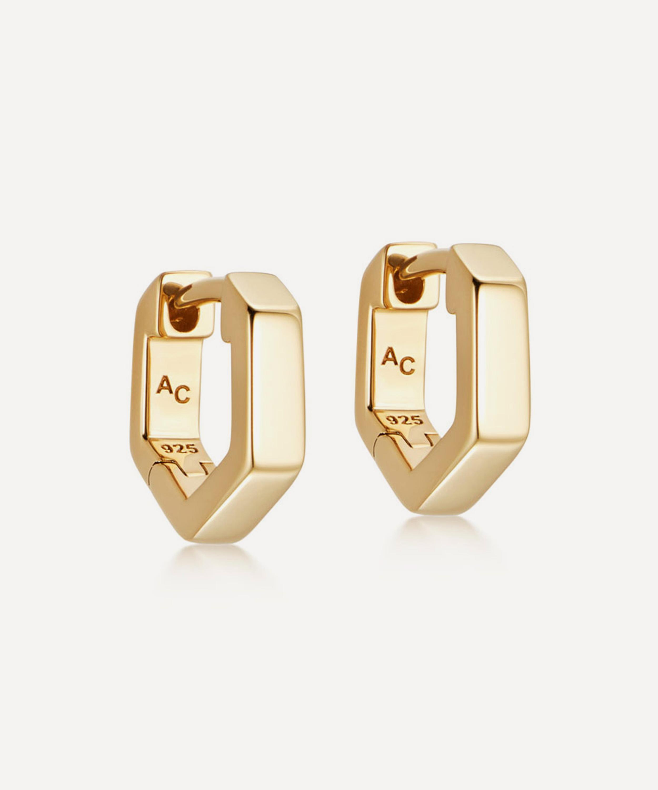 Astley Clarke - 18ct Gold-Plated Vermeil Silver Mini Deco Huggie Hoop Earrings image number 0