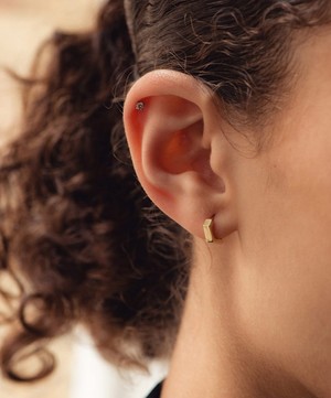 Astley Clarke - 18ct Gold-Plated Vermeil Silver Mini Deco Huggie Hoop Earrings image number 2