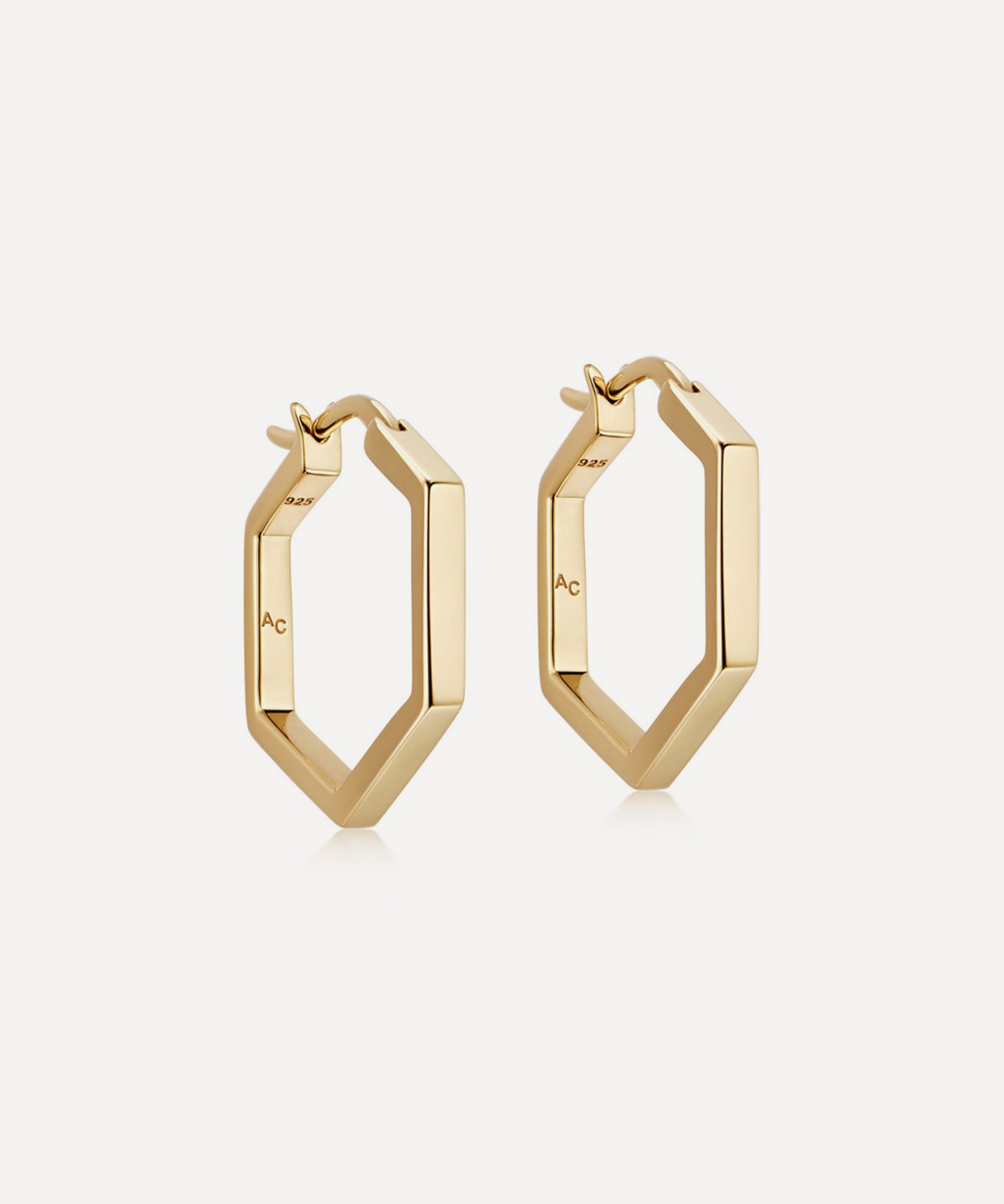 Astley Clarke - 18ct Gold-Plated Vermeil Silver Medium Deco Hoop Earrings image number 0