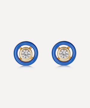 Astley Clarke - 18ct Gold Plated Vermeil Silver Circulus Blue Enamel Halo Stud Earrings image number 0