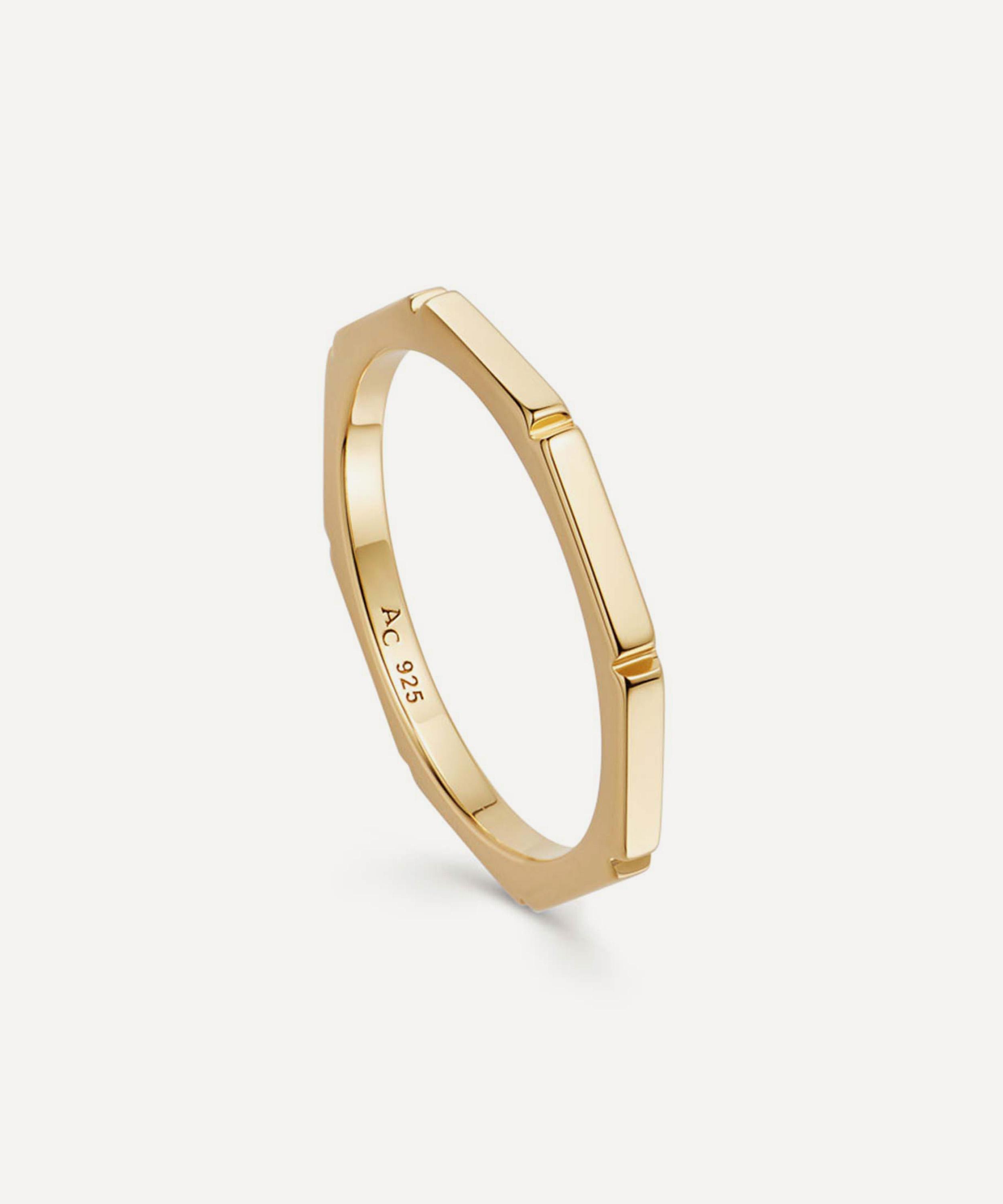 Astley Clarke 18ct Gold Plated Vermeil Silver Aubar Stacking Ring Liberty