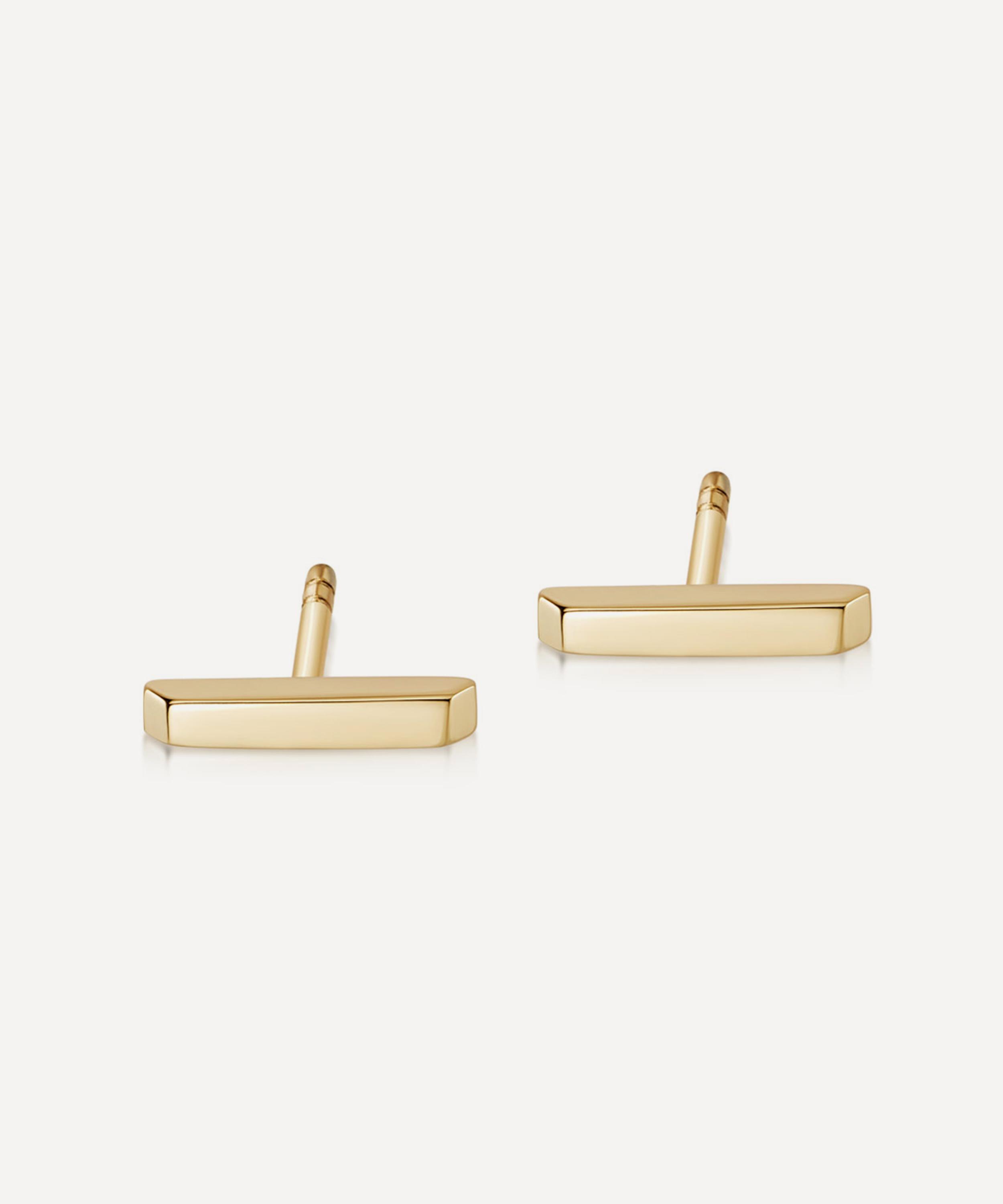 Astley Clarke - 18ct Gold Plated Vermeil Silver Aubar Bar Stud Earrings image number 2