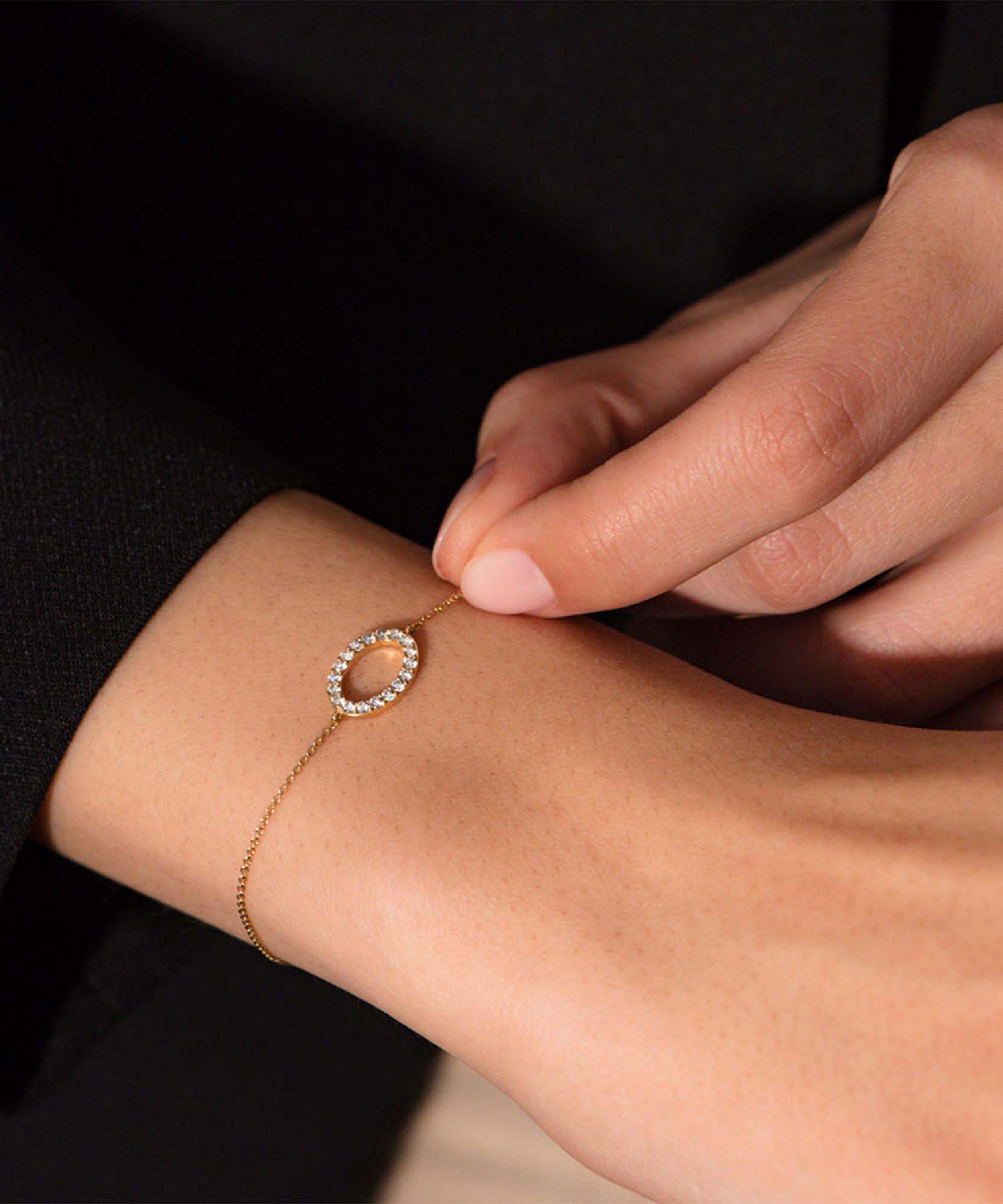 Astley Clarke - 14ct Gold Plated Vermeil Silver Halo Diamond Bracelet image number 1
