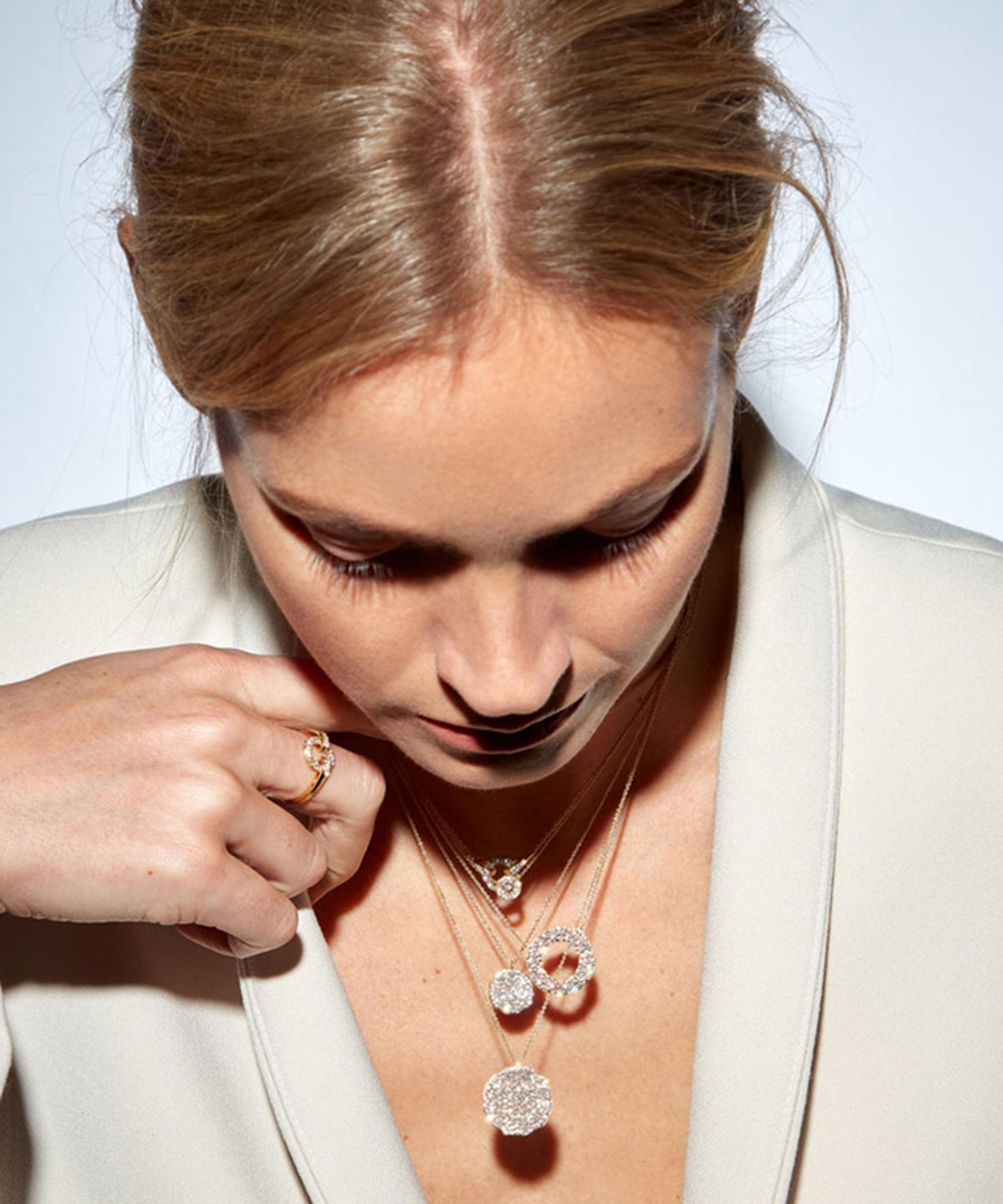Astley Clarke - 14ct Gold Plated Vermeil Silver Asteri Diamond Locket Necklace image number 3