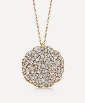 14ct Gold Plated Vermeil Silver Asteri Large Diamond Locket Necklace
