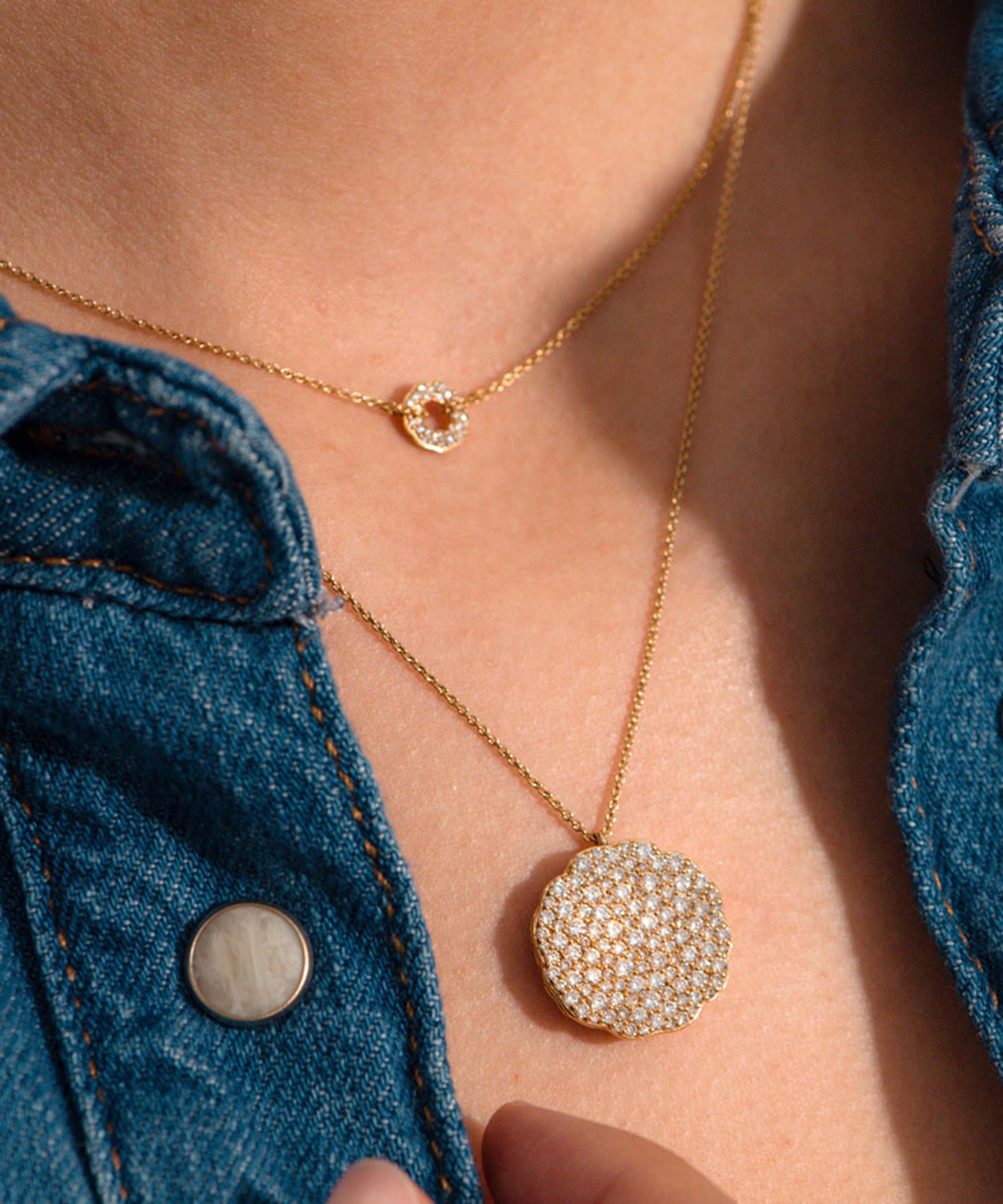 Astley Clarke - 14ct Gold Plated Vermeil Silver Asteri Large Diamond Locket Necklace image number 2