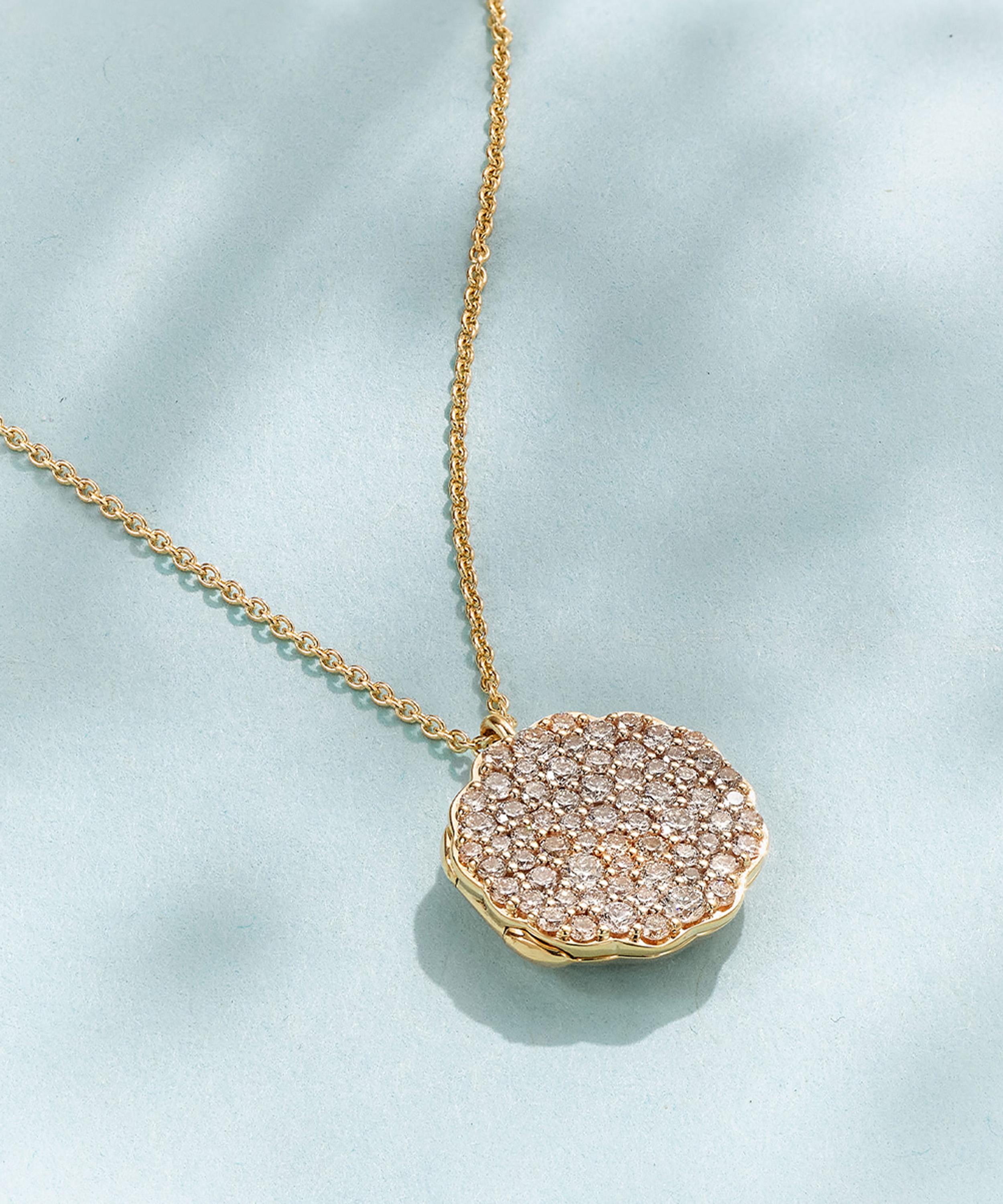 Astley Clarke - 14ct Gold Plated Vermeil Silver Asteri Large Diamond Locket Necklace image number 4