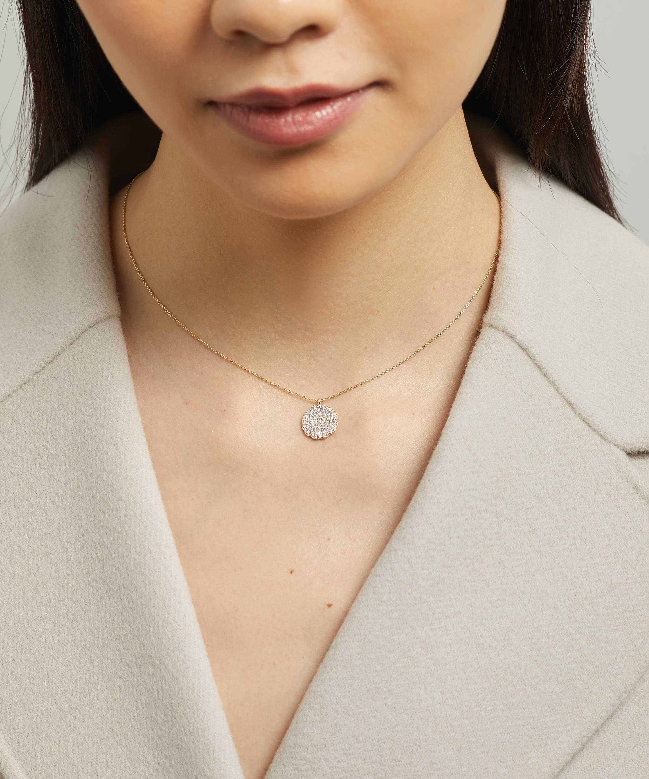 Astley Clarke - 14ct Gold Plated Vermeil Silver Asteri Diamond Slice Pendant Necklace image number 1