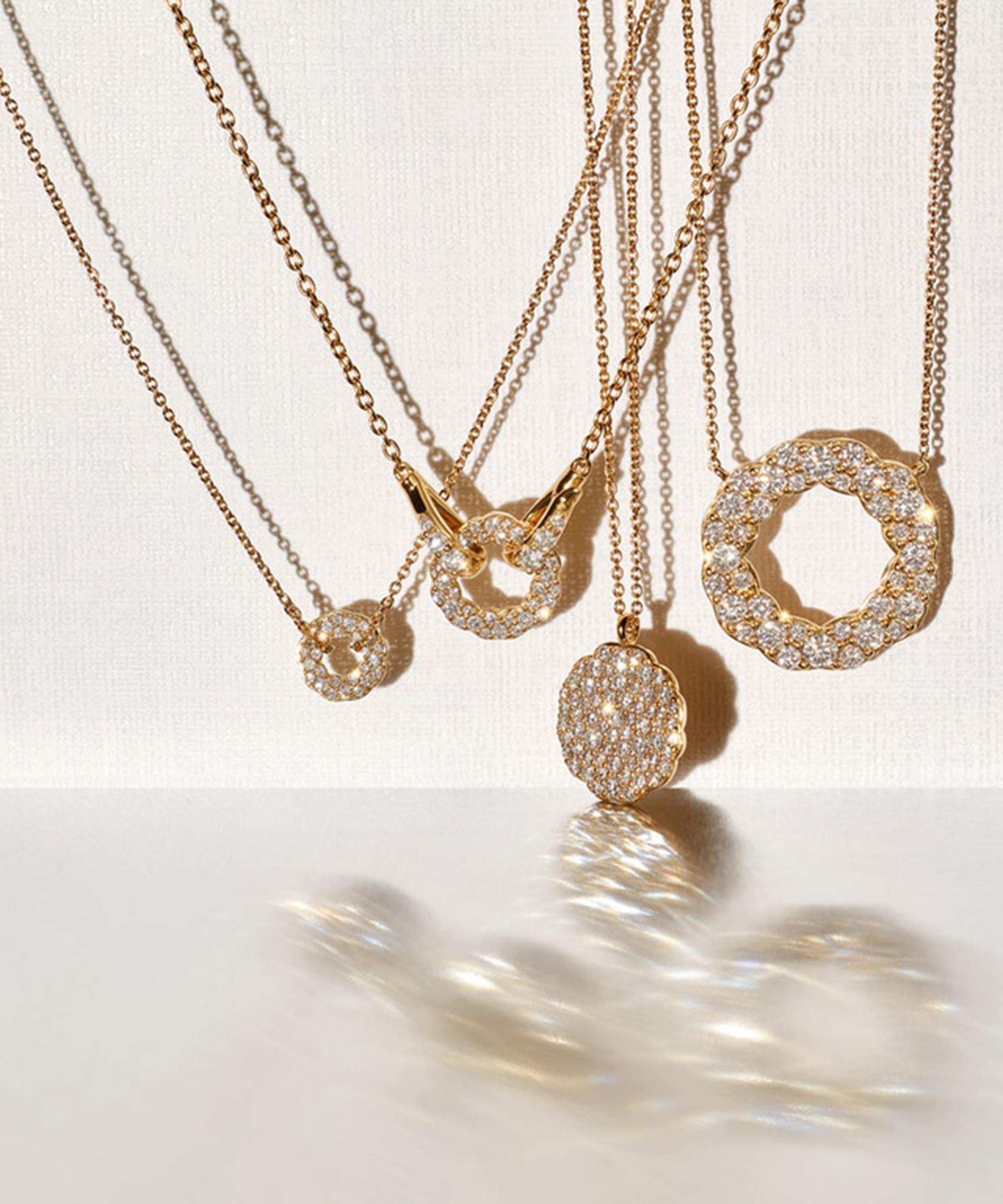 Astley Clarke - 14ct Gold Plated Vermeil Silver Asteri Diamond Slice Pendant Necklace image number 2