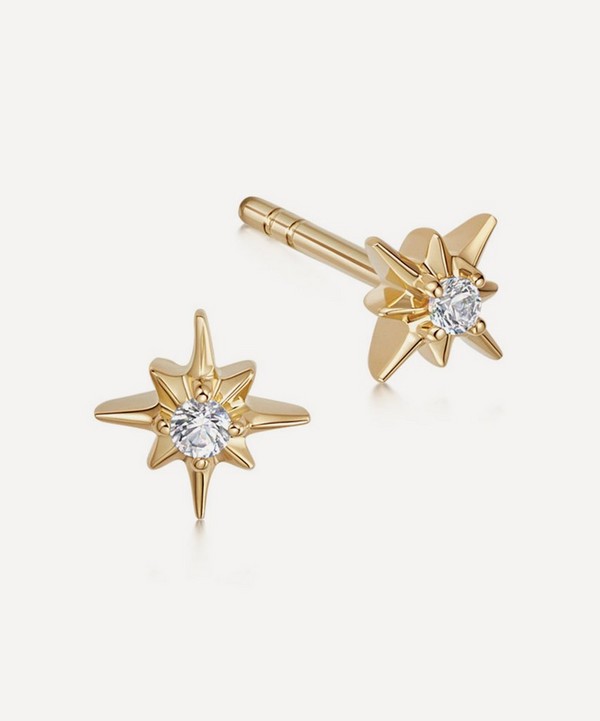 Astley Clarke - 18ct Gold Plated Vermeil Silver Polaris Star Stud Earrings image number null