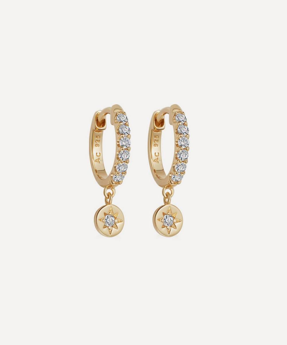 Astley Clarke - 18ct Gold Plated Vermeil Silver Polaris White Sapphire Drop Earrings