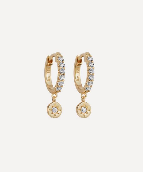 Astley Clarke - 18ct Gold Plated Vermeil Silver Polaris White Sapphire Drop Earrings image number 0