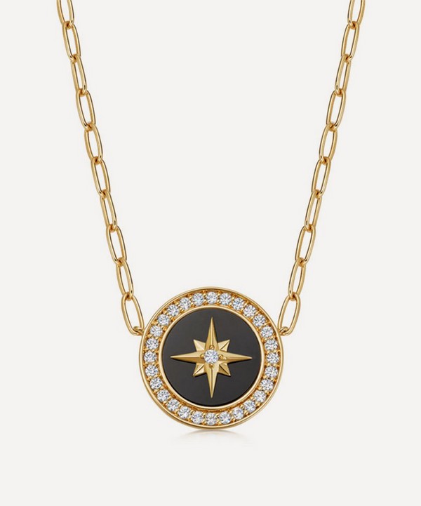 Astley Clarke - 18ct Gold Plated Vermeil Silver Large Polaris Black Onyx Pendant Necklace image number null