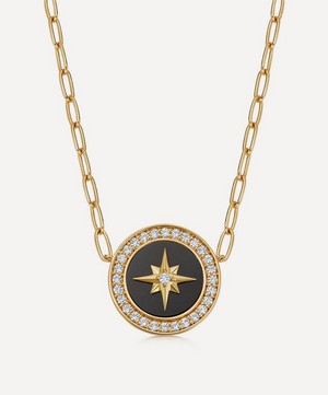 Astley Clarke - 18ct Gold Plated Vermeil Silver Large Polaris Black Onyx Pendant Necklace image number 0