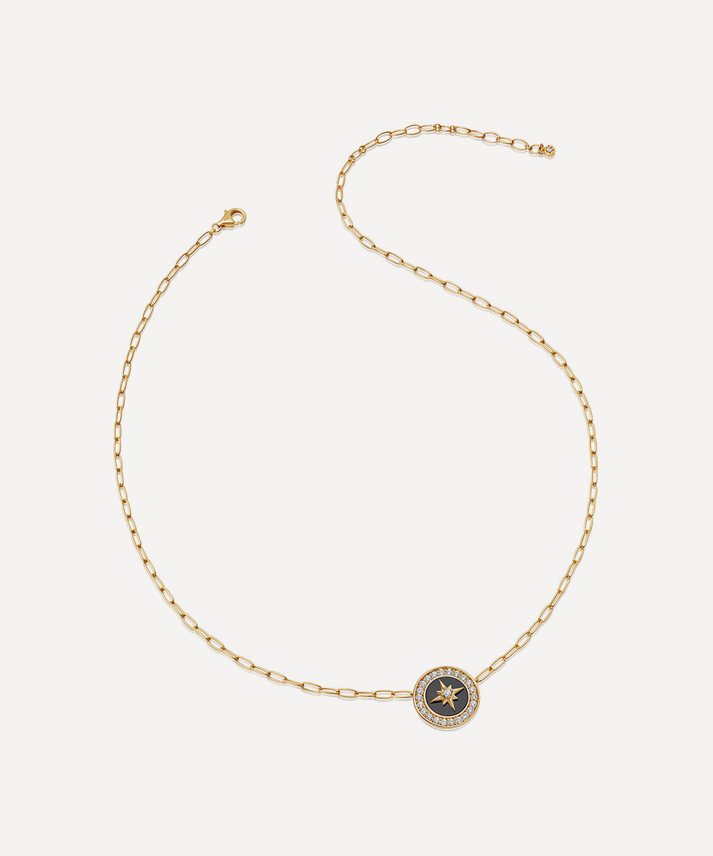 Astley Clarke - 18ct Gold Plated Vermeil Silver Large Polaris Black Onyx Pendant Necklace image number 2