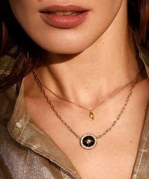 Astley Clarke - 18ct Gold Plated Vermeil Silver Large Polaris Black Onyx Pendant Necklace image number 3