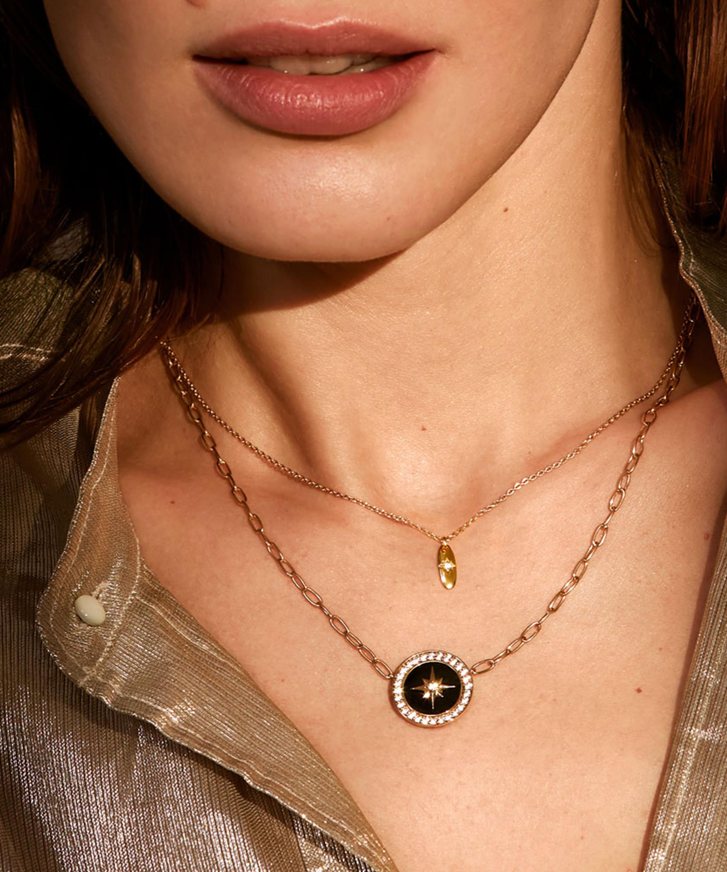 Astley Clarke 18ct Gold Plated Vermeil Silver Large Polaris Black Onyx Pendant  Necklace | Liberty