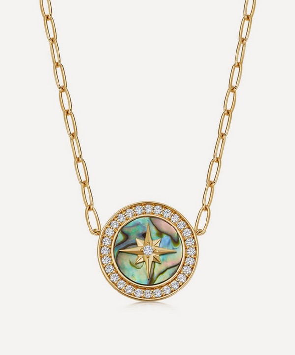 Astley Clarke - 18ct Gold Plated Vermeil Silver Large Polaris Abalone Pendant Necklace image number null