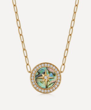 Astley Clarke - 18ct Gold Plated Vermeil Silver Large Polaris Abalone Pendant Necklace image number 0