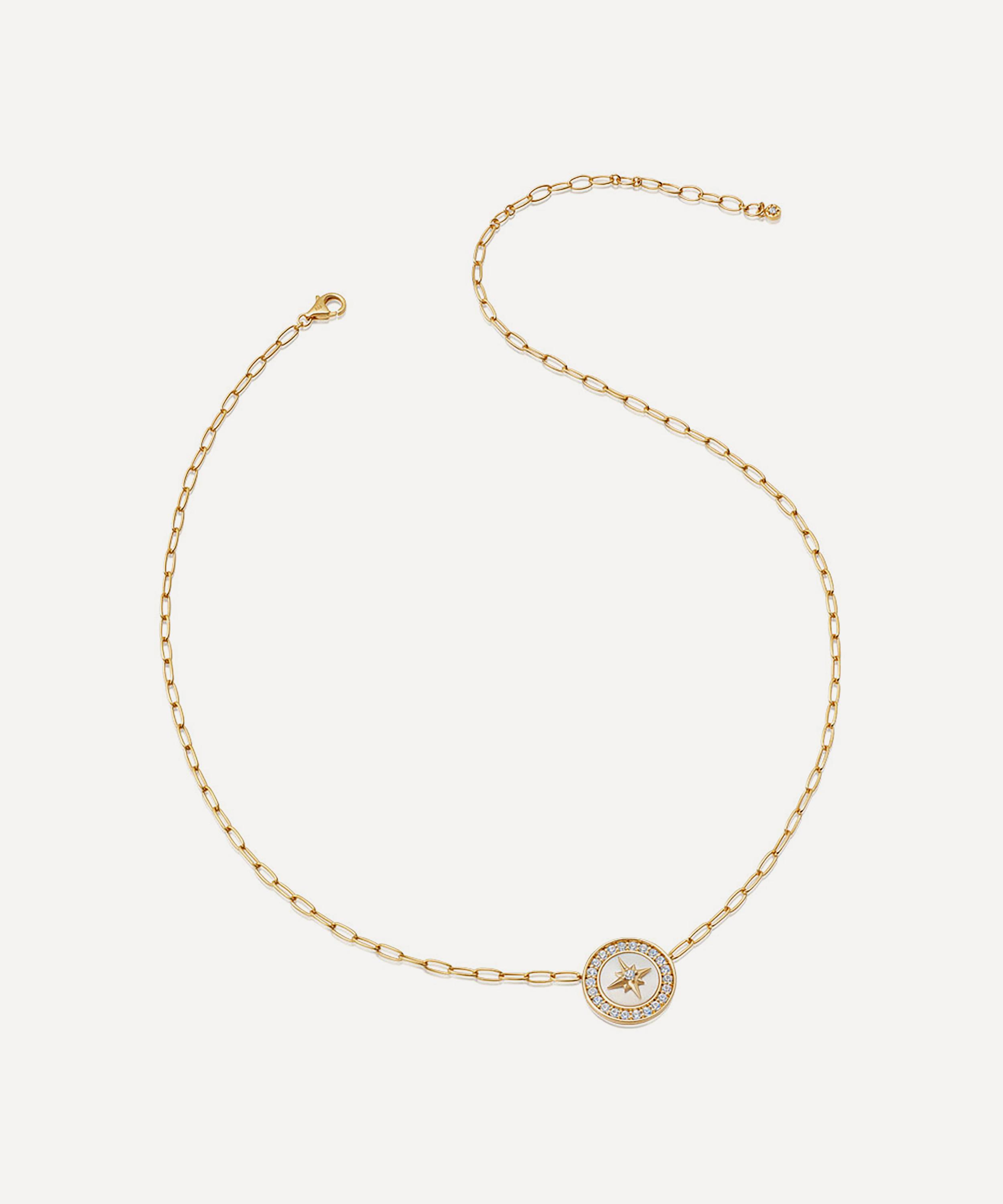 Astley Clarke - 18ct Gold Plated Vermeil Silver Large Polaris Mother Of Pearl Pendant Necklace image number 2