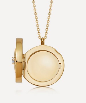Astley Clarke - 18ct Gold Plated Vermeil Silver Large Polaris Black Onyx Locket Necklace image number 2