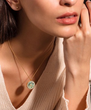 Astley Clarke - 18ct Gold Plated Vermeil Silver Large Polaris Abalone Locket Necklace image number 3