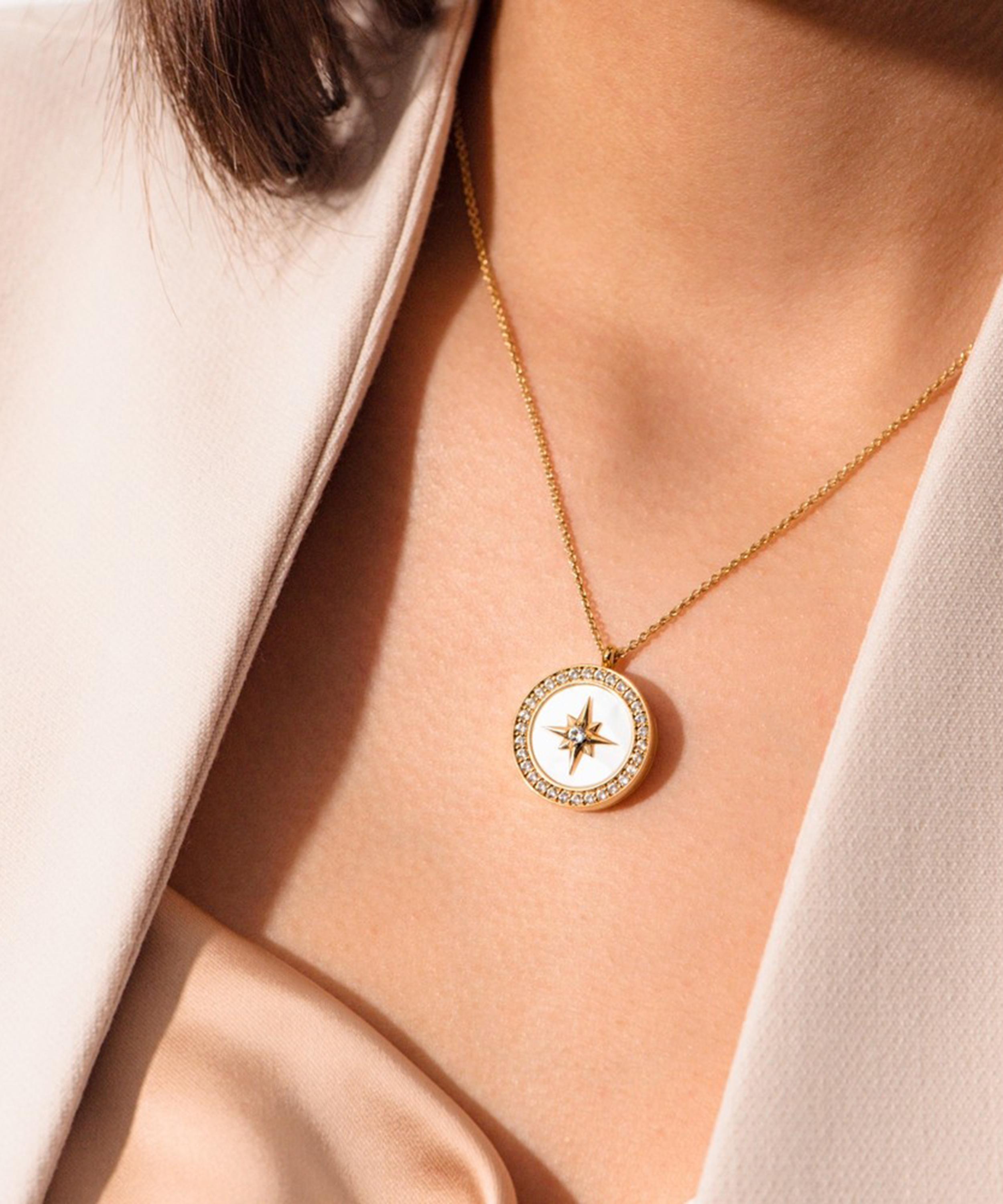 Mother of best sale pearl locket necklace